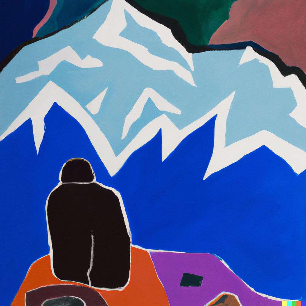 someone gazing at Mount Everest, painting by Henri Matisse